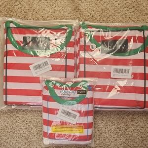 Shelry Red and White Striped Pajama Set